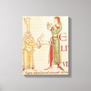 Initiaal "H" in de vorm van twee juryleden Canvas Afdruk