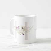 Initiaal H met Zachte kleur bloem Koffie Mok (Voorkant links)