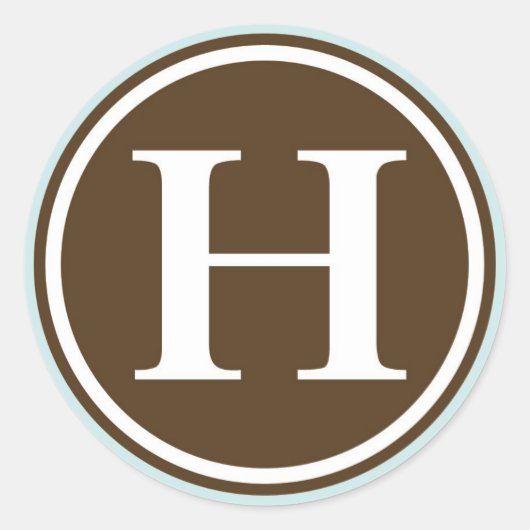 Initiaal H monogram cirkel letter zegel partij gun (Voorkant)