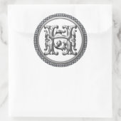 Initiaal H Ronde Sticker in Zilver (Tas)