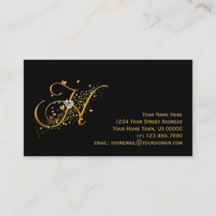 Initiaal H Stardust Visitekaartje Gold & Diamonds