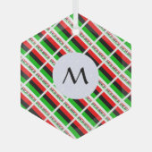 Initiaal Hexagon Glas Ornament (Voorkant)