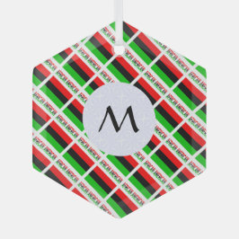 Initiaal Hexagon Glas Ornament