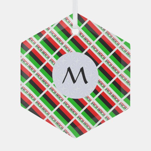 Initiaal Hexagon Glas Ornament (Voorkant)