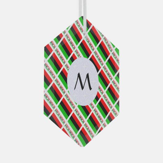 Initiaal Hexagon Glas Ornament (Voorkant Rechts)