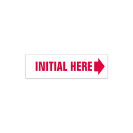 Initiaal hier met Pijl-zelfinkend stempel