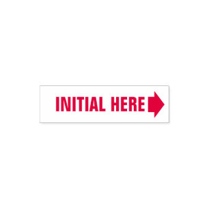Initiaal hier met Pijl-zelfinkend stempel
