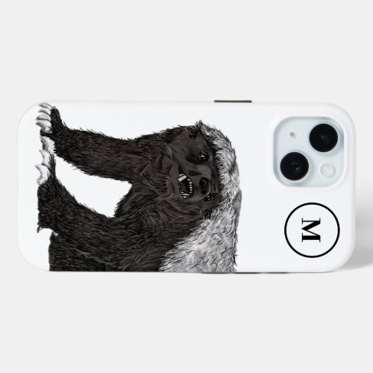 Initiaal honingbadger Case-Mate iPhone case (Achterkant (horizontaal))