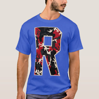Initiaal hoofdletter R Camo Alphabet Gift Women T-shirt