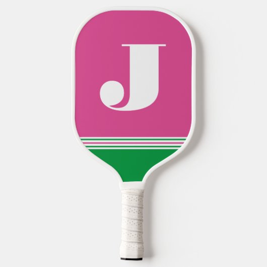 Initiaal Hot Pink Pickleball Paddle (Achterkant)