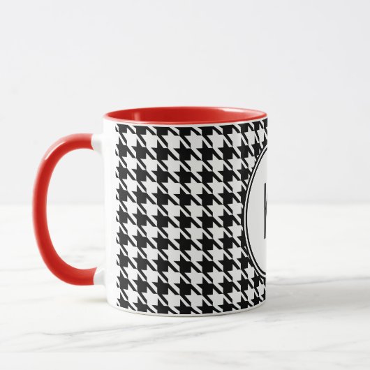 Initiaal Houndstooth Pattern Combo Drank Mok (Links)