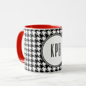 Initiaal Houndstooth Pattern Combo Drank Mok (Voorkant links)