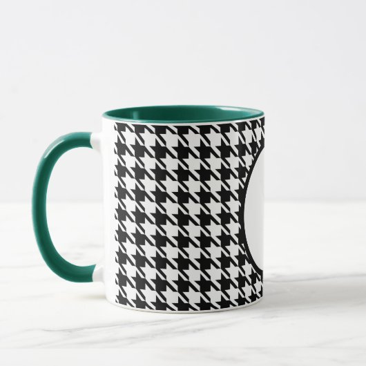 Initiaal Houndstooth Pattern Combo Drank Mok (Links)