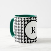 Initiaal Houndstooth Pattern Combo Drank Mok (Voorkant links)