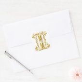 Initiaal I Hoofdletter Sticker in Goud (Envelop)