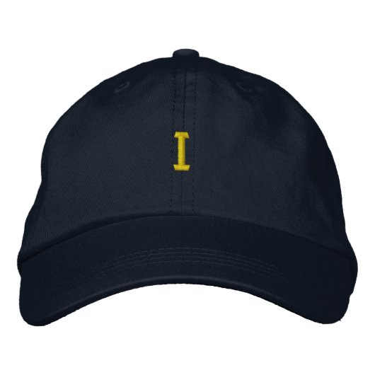 Initiaal I - Letter Character Monogram-Pet stijl Geborduurde Pet (Voorkant)