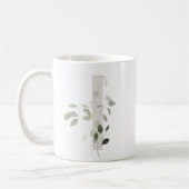 Initiaal I met Zachte kleur bloem Koffie Mok (Links)