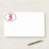Initiaal I Monogram Opmerkingen Post-it® Notes (Op bureau)