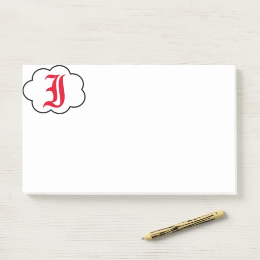 Initiaal I Monogram Opmerkingen Post-it® Notes (Op bureau)