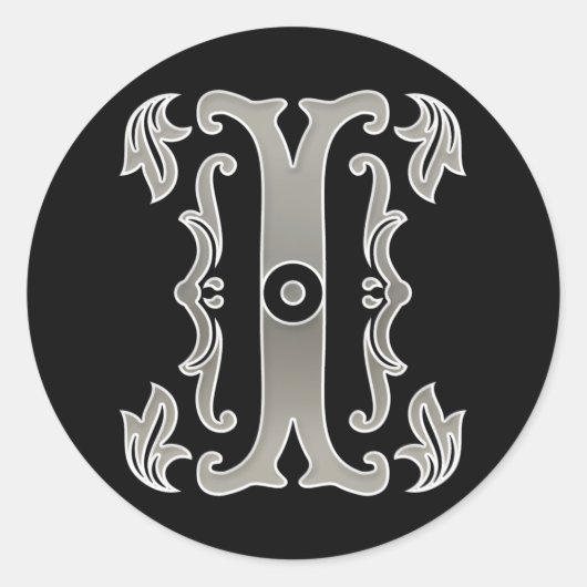 Initiaal I Ronde Sticker in Goud (Voorkant)