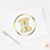 Initiaal I Ronde Sticker in Goud (Envelop)