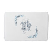 Initiaal "J" Blauw Monogram Kalm Bloemen Badmat (Voorkant)