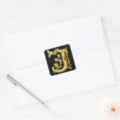 Initiaal J Hoofdletter Sticker in Goud (Envelop)