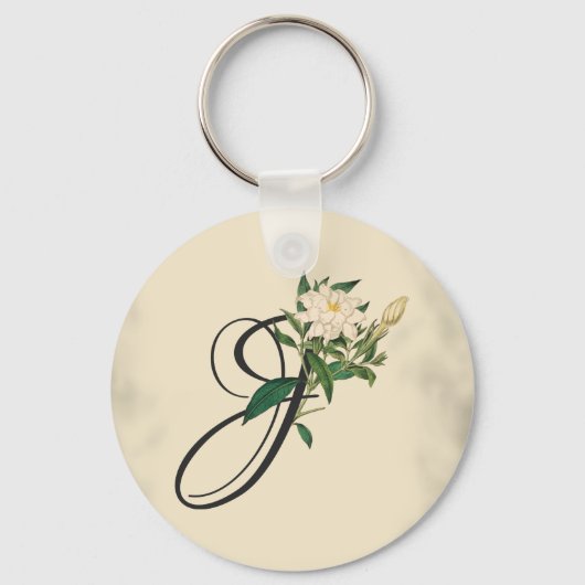 Initiaal J,  Jasmine-Sleutelhanger Sleutelhanger (Voorkant)