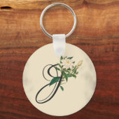 Initiaal J,  Jasmine-Sleutelhanger Sleutelhanger (Voorkant)