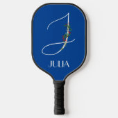 Initiaal J monogram waterverf bloemendocent Pickleball Paddle (Voorkant)