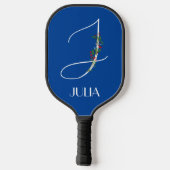 Initiaal J monogram waterverf bloemendocent Pickleball Paddle (Achterkant)