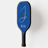 Initiaal J monogram waterverf bloemendocent Pickleball Paddle (Links)