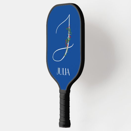 Initiaal J monogram waterverf bloemendocent Pickleball Paddle (Links)