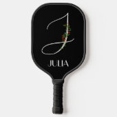 Initiaal J monogram waterverf bloemendocent Pickleball Paddle (Achterkant)
