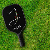 Initiaal J monogram waterverf bloemendocent Pickleball Paddle
