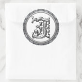 Initiaal J Ronde Sticker in Zilver (Tas)