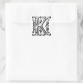 Initiaal K Hoofdletter Sticker in zilver (Tas)