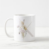Initiaal K Met Zachte kleur bloem Koffie Mok (Links)