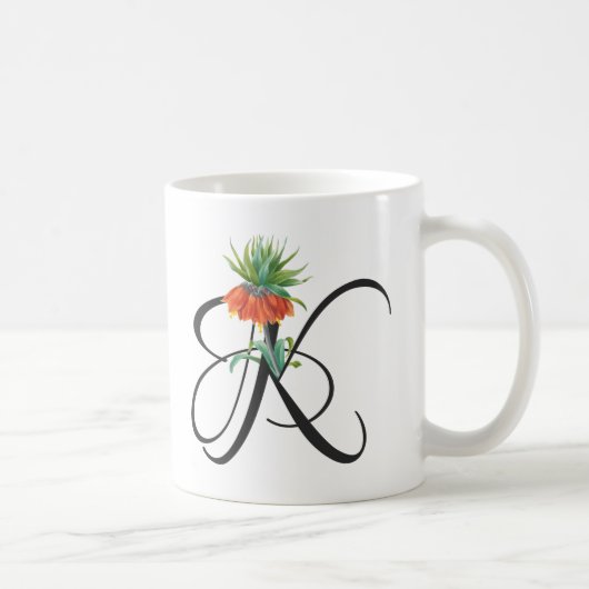 Initiaal K,  Mok koffiekkoffie van Kaiser (Rechts)