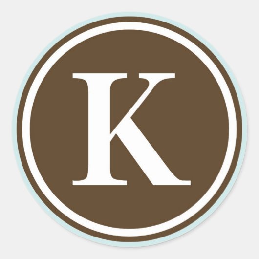 Initiaal K monogram cirkel letter zegel partij (Voorkant)