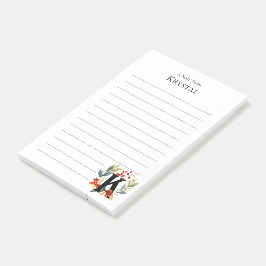 Initiaal K Monogram kransvoering Post-it® Notes (Schuin)