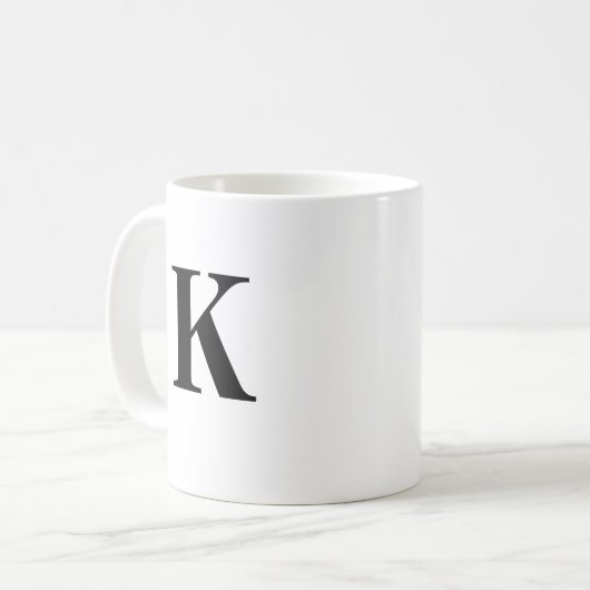 Initiaal K & Persoonlijke naam Koffiekoffie Mok (Voorkant links)