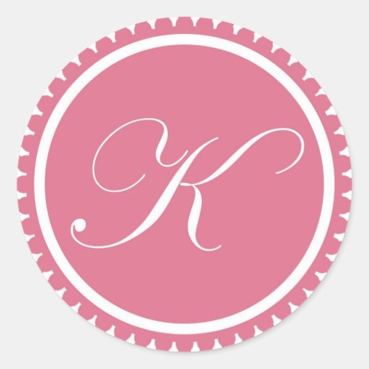 Initiaal K prinses roze monogram zegel partij guns (Voorkant)