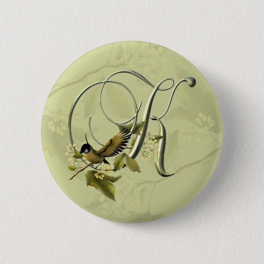 Initiaal K Ronde Button 5,7 Cm (Voorkant)