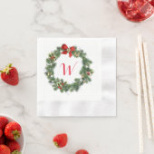 Initiaal kerst met kerstmis, cocktail Napkins Servet (Insitu)