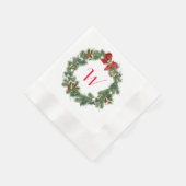 Initiaal kerst met kerstmis, cocktail Napkins Servet (Hoek)