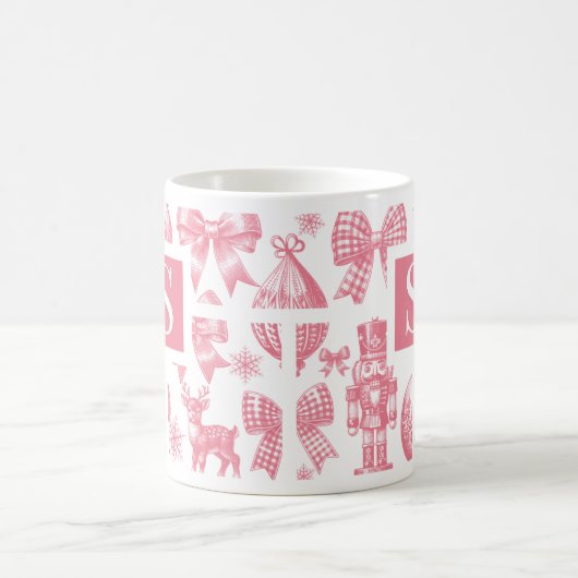 Initiaal Kerst Mok, gepersonaliseerd monogram Koffiemok (Center)