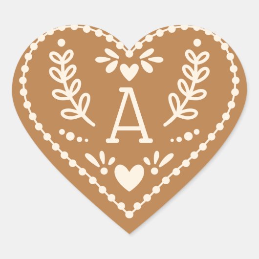 Initiaal Kerst sticker van tandbrood (Voorkant)