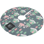 Initiaal kerstgrint roze groene familie kerstboom rok (Gekanteld)