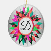 Initiaal kerstkleurig ontwerpmonogram keramisch ornament (Links)